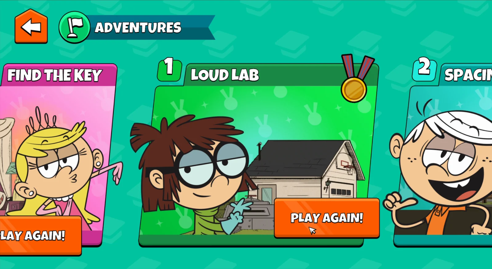 Adventures: escape rooms with the Loud House crew as static world art